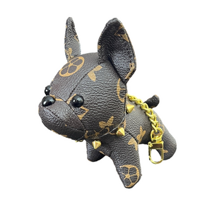 Dark Brown French Bull Dog Keychain or Bag Charm